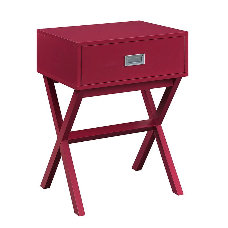 Convenience Concepts Designs2Go Landon 1 Drawer End Table - Cranberry Red