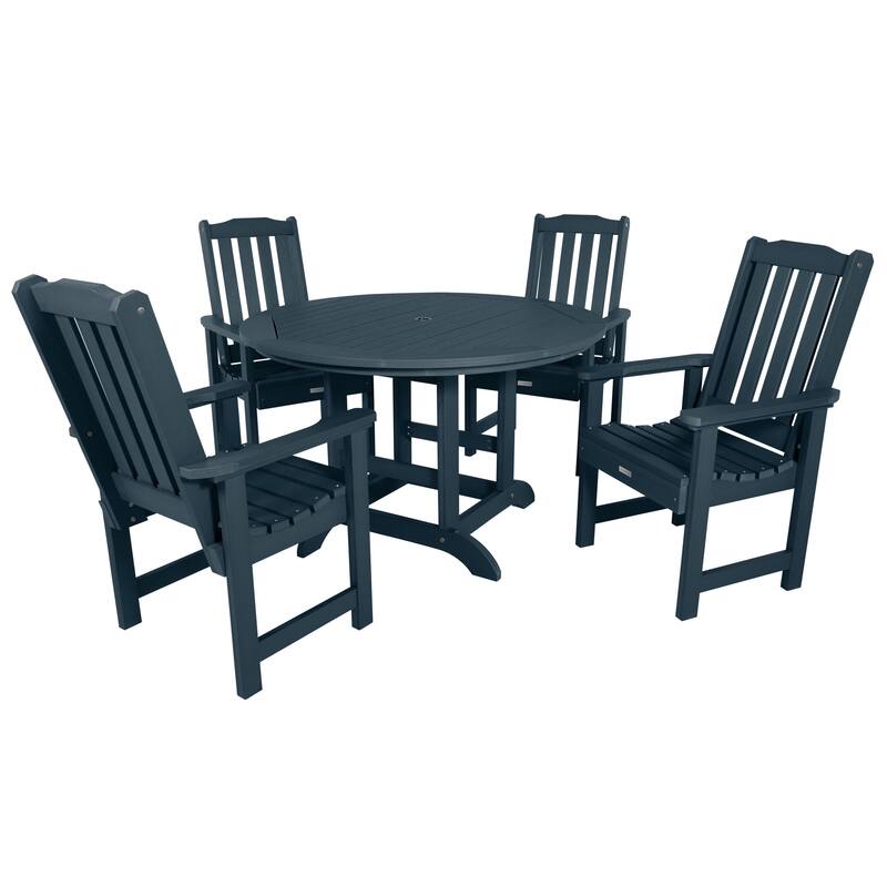 Lehigh 5-piece Outdoor Dining Set - 48" Round Table, Dining-height - Federal Blue
