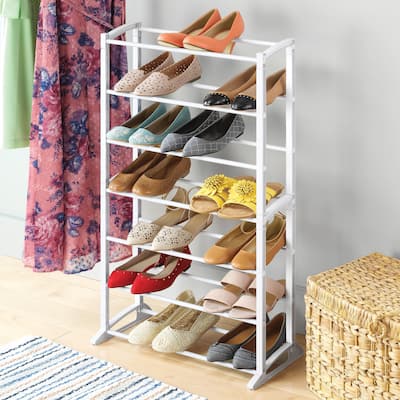Whitmor Shoe Rack - 21-Pair - White