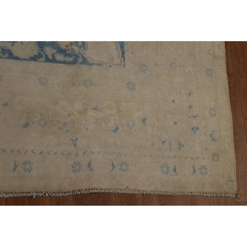 Tabriz Persian Vintage Area Rug Handmade Bedroom Wool Carpet - 9'7" x 12'7"