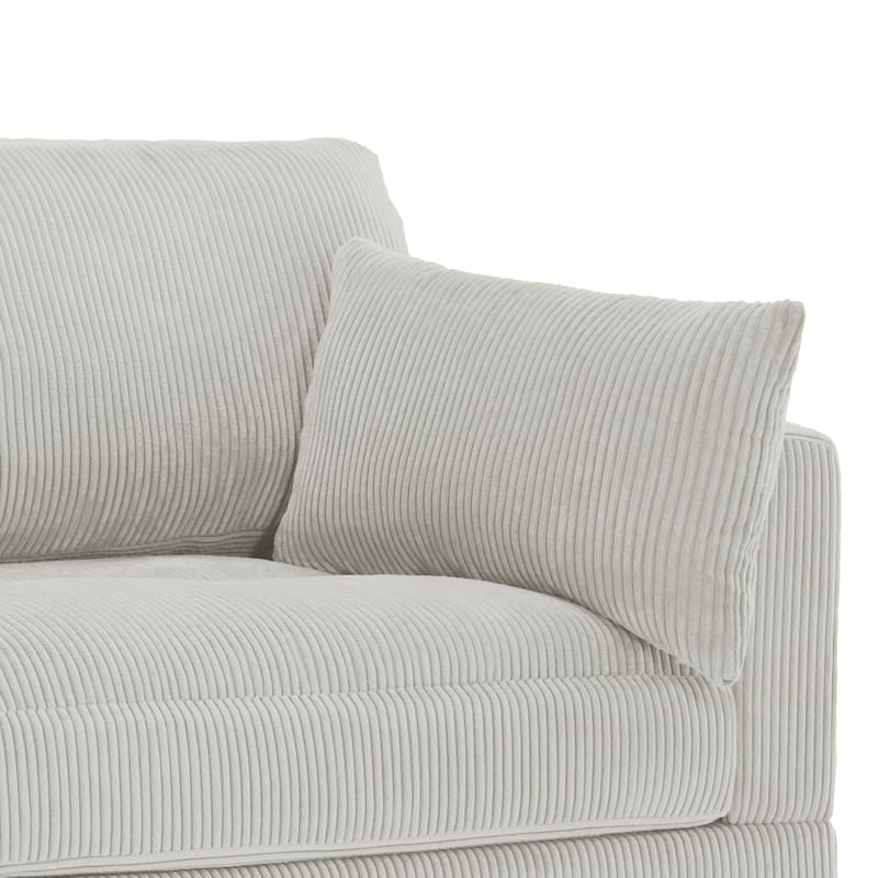 Modern Corduroy Modular Couch Sectional Sofa With Pillows