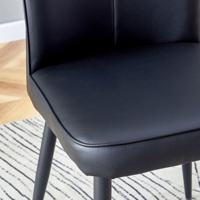 Modern PU Leather Minimalist Dining Chairs Set of 4