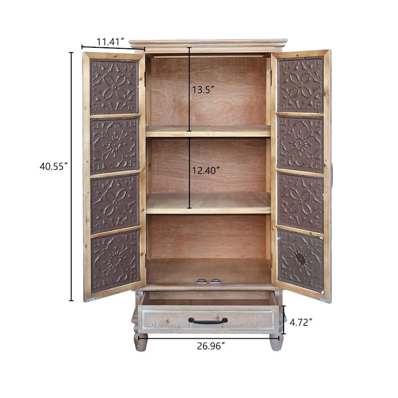 55.12'' Tall Tower Storage Cabinet - Rustic Wood Sideboard Pantry Cabinet - Versatile Buffet Cabinet with Storage