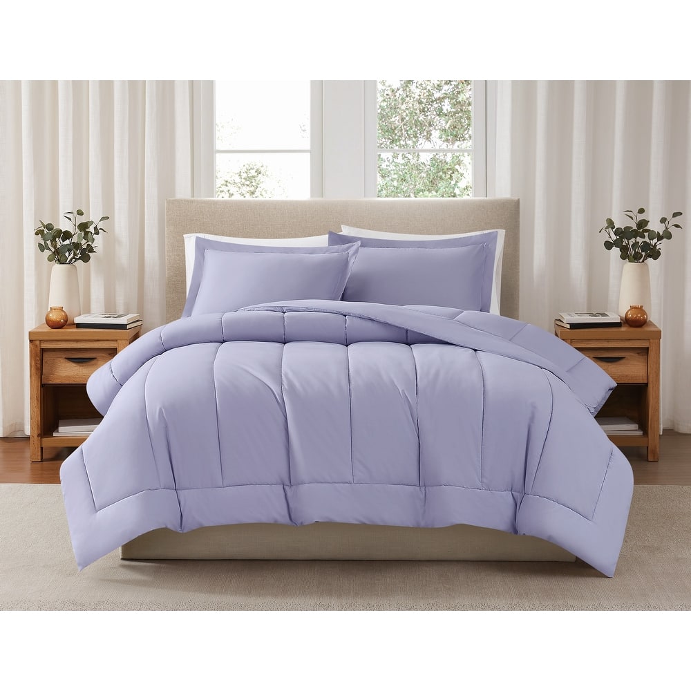 Brooklyn Loom Solid Cotton Percale Comforter Set