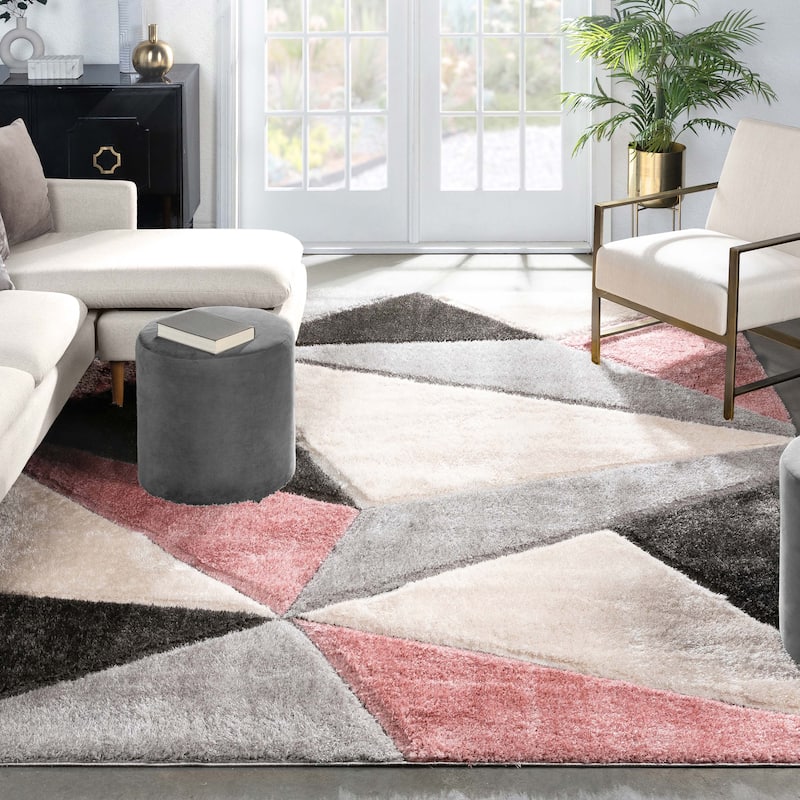 Well Woven San Francisco Venice Geometric Shag Area Rug