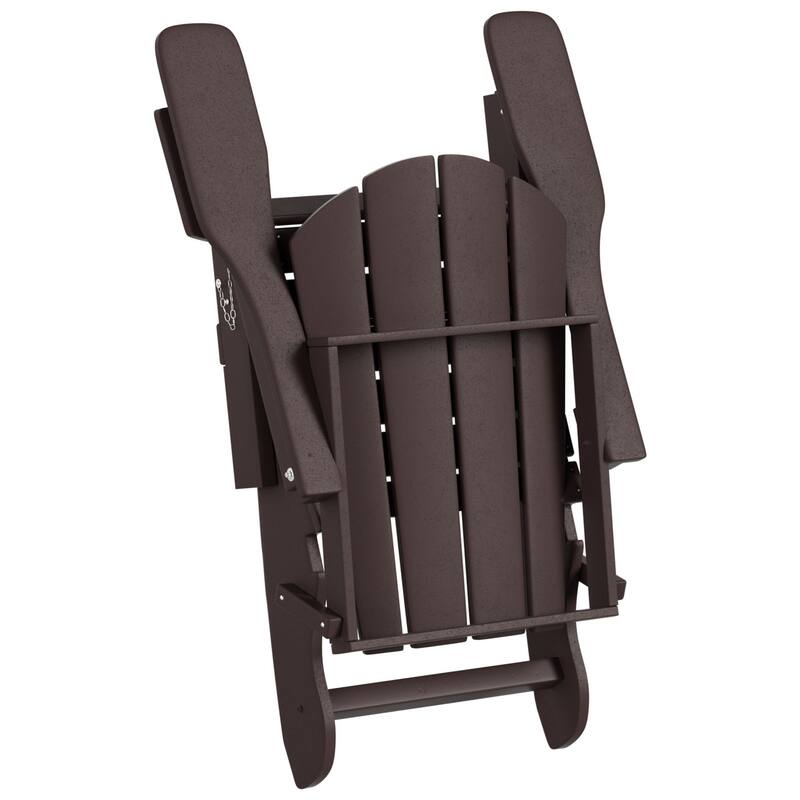 Polytrends Laguna Hdpe All Weather Outdoor Patio Foldable Adirondack Chairs With Ottomans (5-Piece Set)