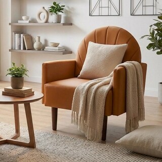 contemporary shell-shaped Accent Chairs with PU leather upholstery and ...