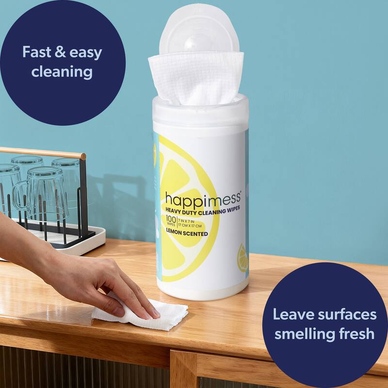 happimess, All Purpose Multi Surface Heavy Duty Cleaning Wipes Bleach Free