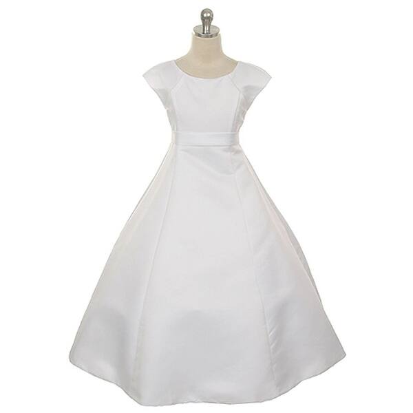 Shop Rain Kids White Bridal Satin Flower Special Occasion Dress