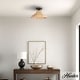 preview thumbnail 3 of 2, Hunter Agoura 14" Boho Rattan Flush Mount Ceiling Light - Kitchen, Bedroom, Hallway, Entry, Laundry Room - Transitional, Coastal