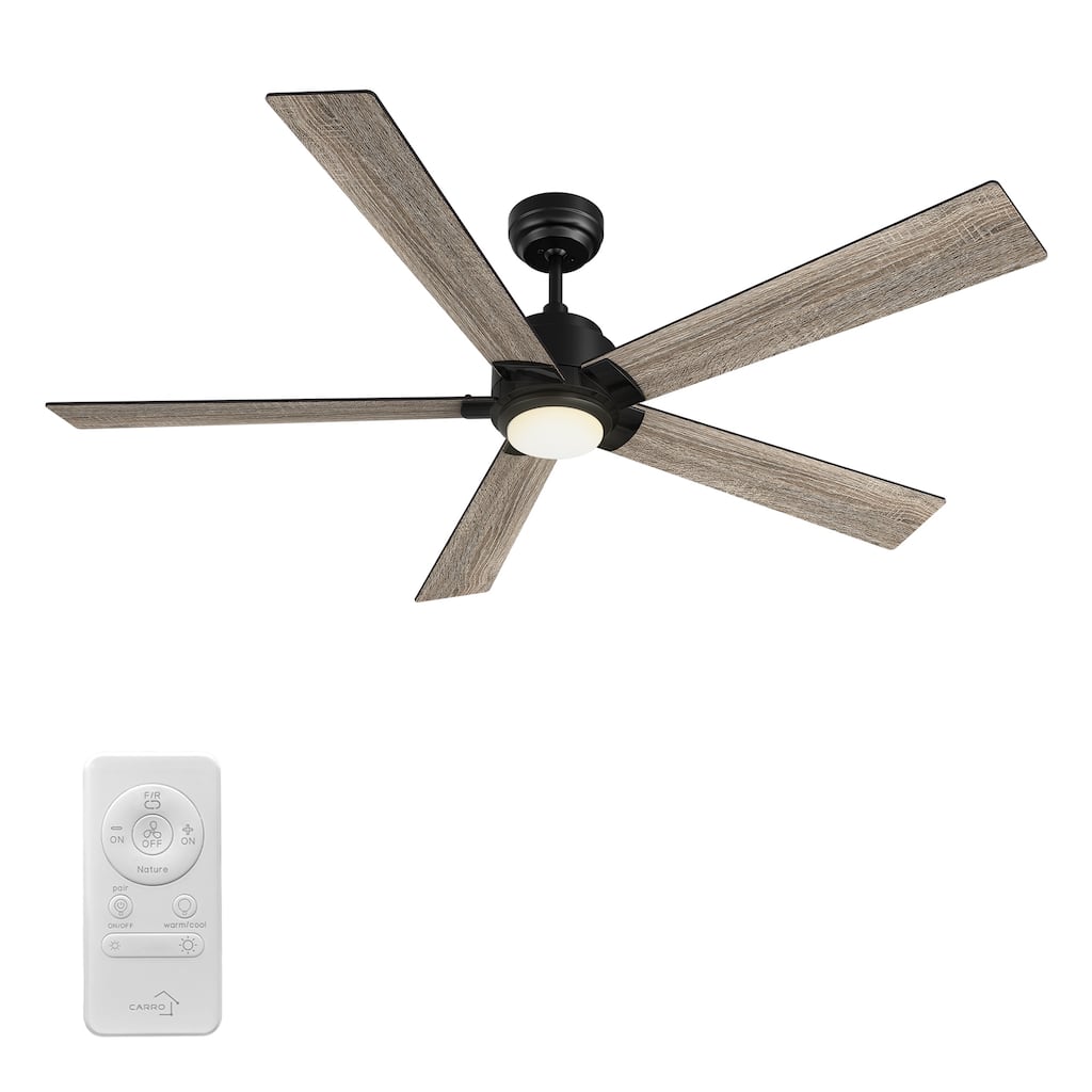 CARRO Livingston 60-inch Indoor Ceiling Fan with LED Light and Remote-Downrod - N/A
