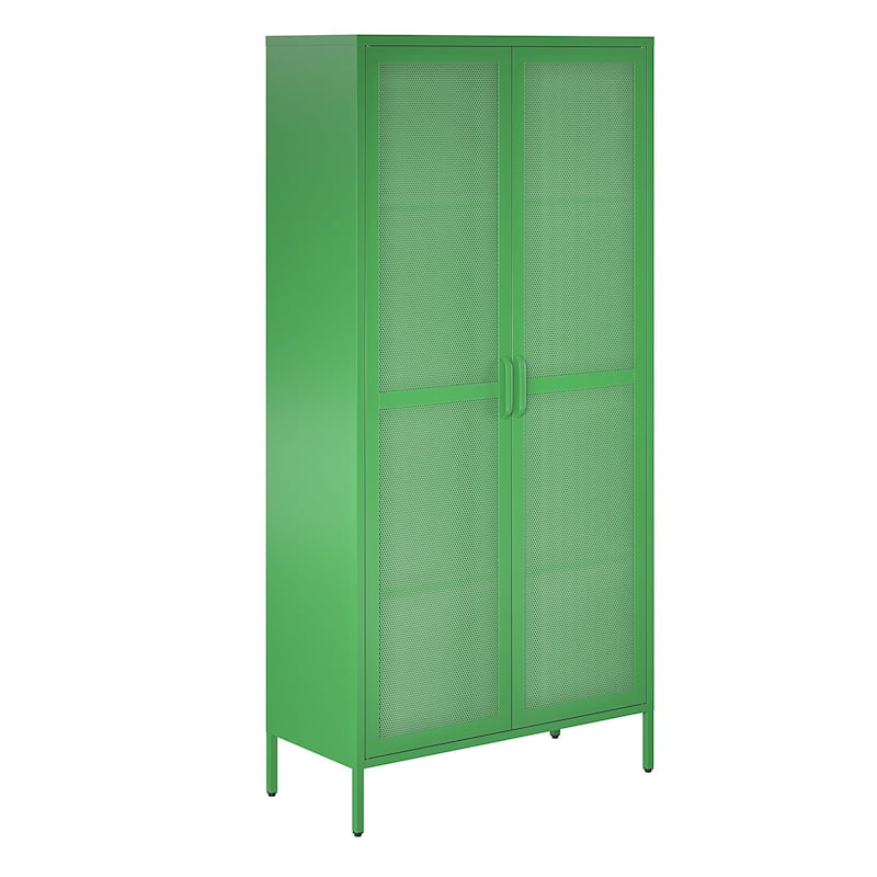 The Novogratz Channing Tall 2 Door Metal Storage Cabinet - Kelly Green