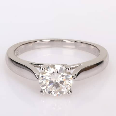 Miadora 1ct TGW Moissanite Solitaire Sterling Silver Engagement Ring