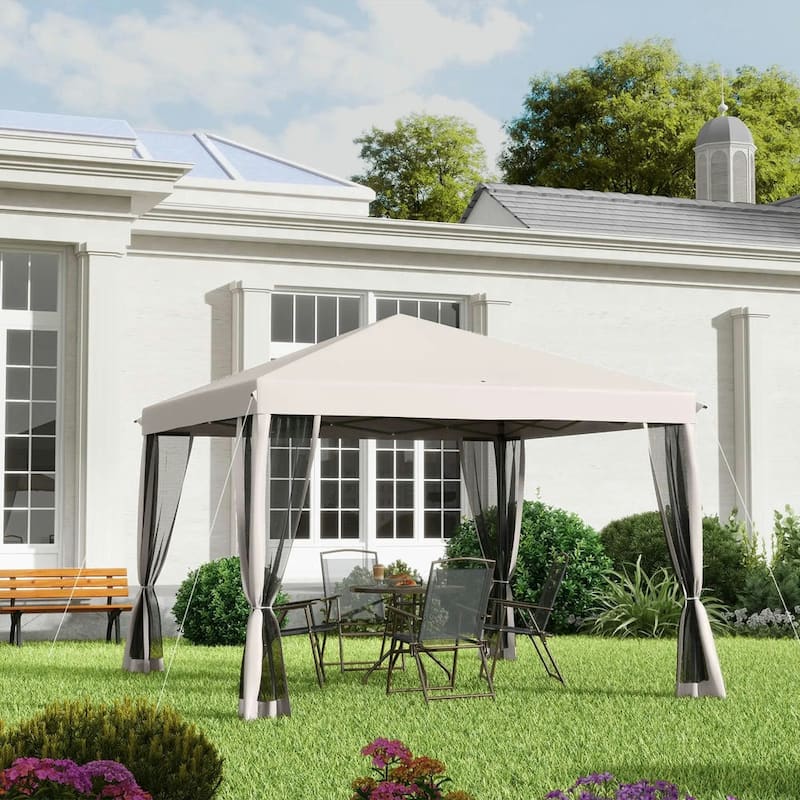 10' x 10' Pop Up Canopy Tent with Netting,Instant Gazebo,Screen House