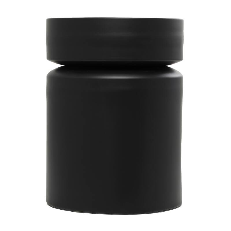 Black Metal Drum Accent Table