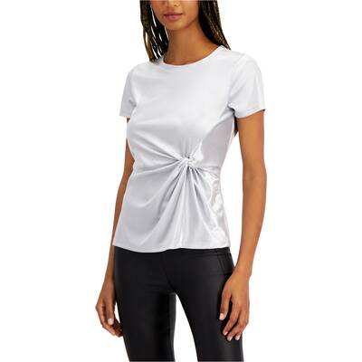 I.N.C Womens Twist Front Embellished T-Shirt