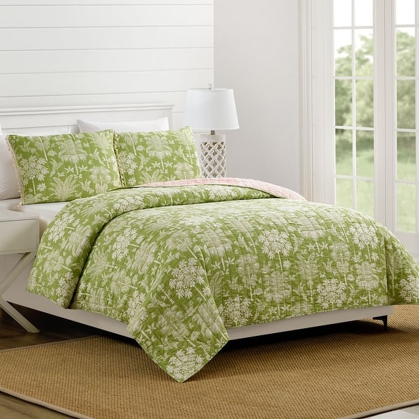 slide 2 of 7, Spartina 449 Queenie Palm Royale 3-Piece Reversible Cotton Quilt Set King