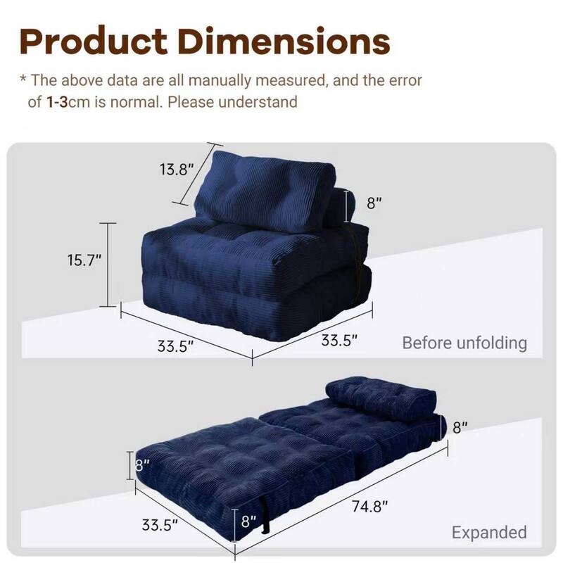 Modular Floor Couch System - Convertible Sofa Bed with Adaptable Layout for Compact Living