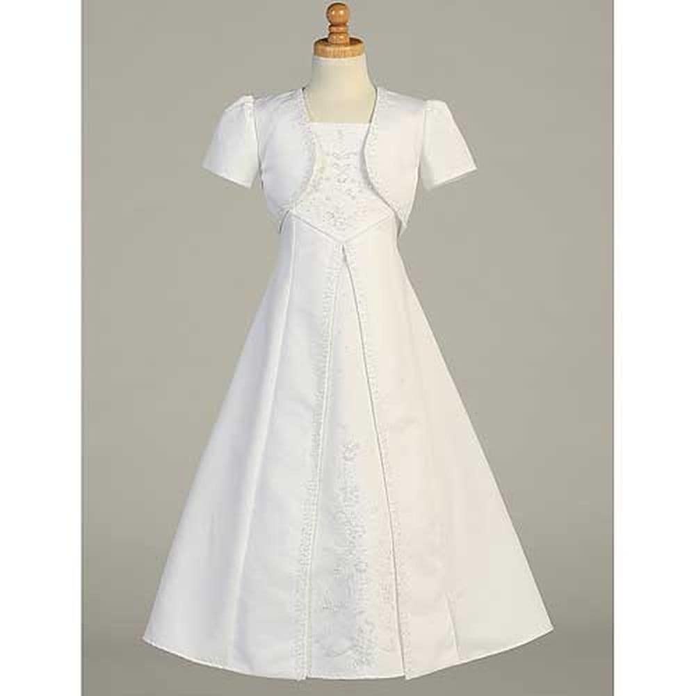 white satin a line dress