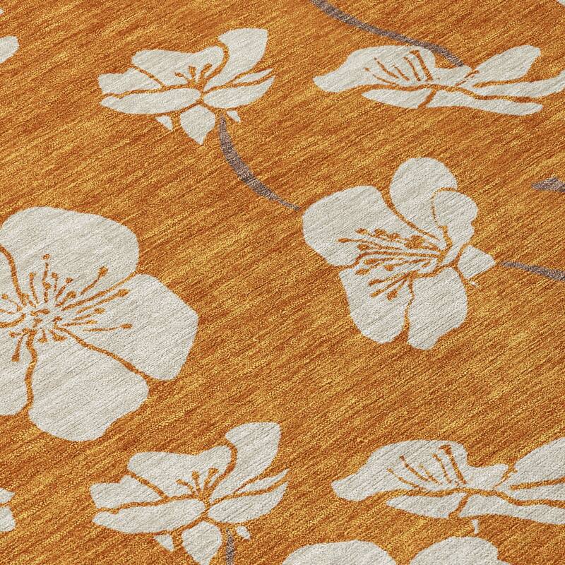 HomeRoots Floral Transitional Rectangle Outdoor Rug