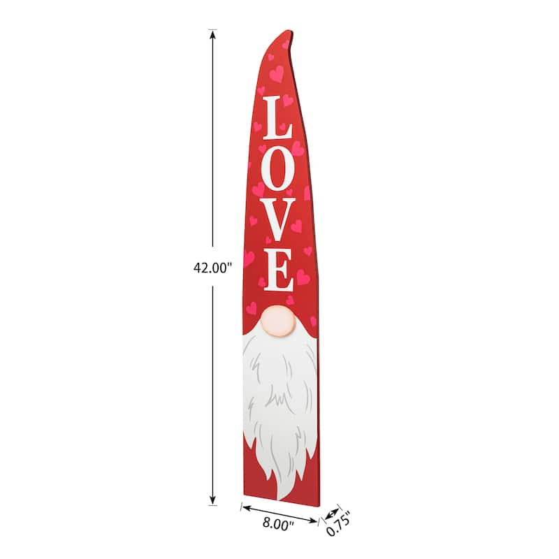 Glitzhome Wooden Happy Valentine's Day Porch Sign Decor