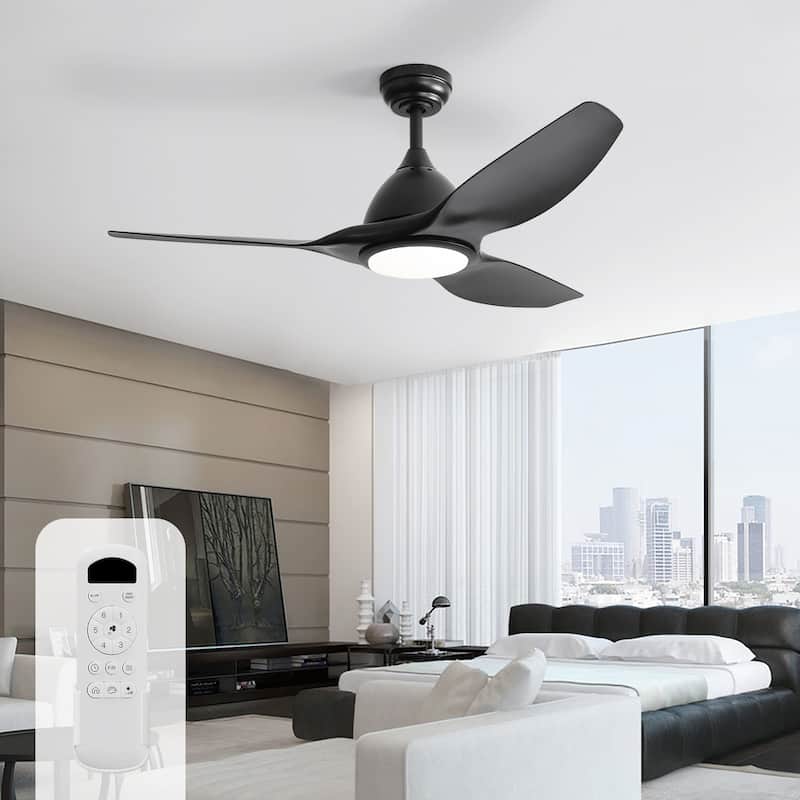 Sofucor 52" Farmhouse Indoor&Outdoor Ceiling Fan with Remote,Adjustable LED - 52Inch