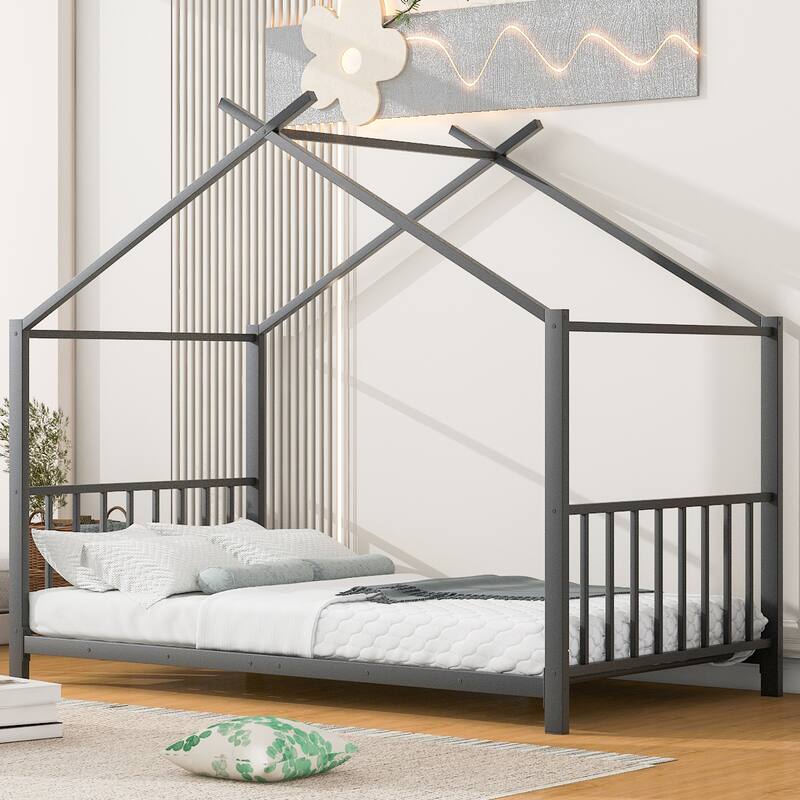 Metal House Platform Bed