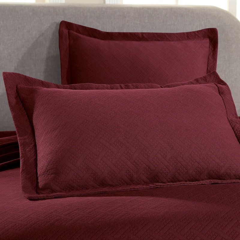 Superior Basketweave Cotton Decorative Bedspread Set