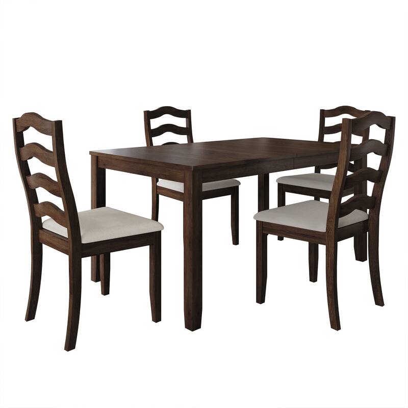 CraftPorch Sophistique 5-piece Wooden Dining Set - Brown