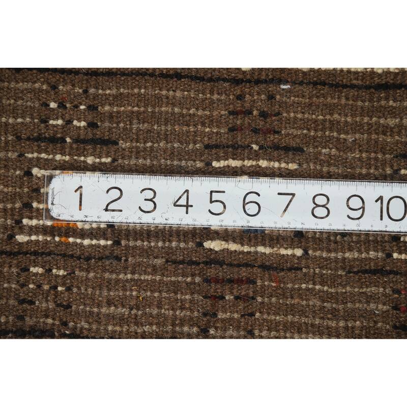 Geometric Moroccan Oriental Rug Handmade Beige Wool Carpet - 4'0" x 5'8"