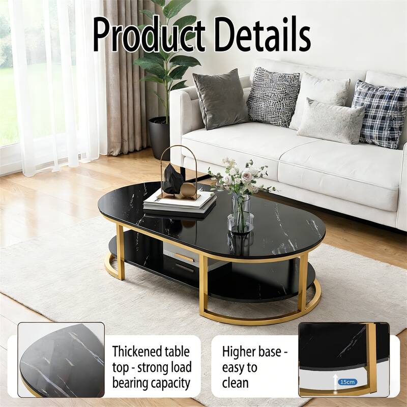 Modern Morden Dining Table Coffee Table in Black Gold