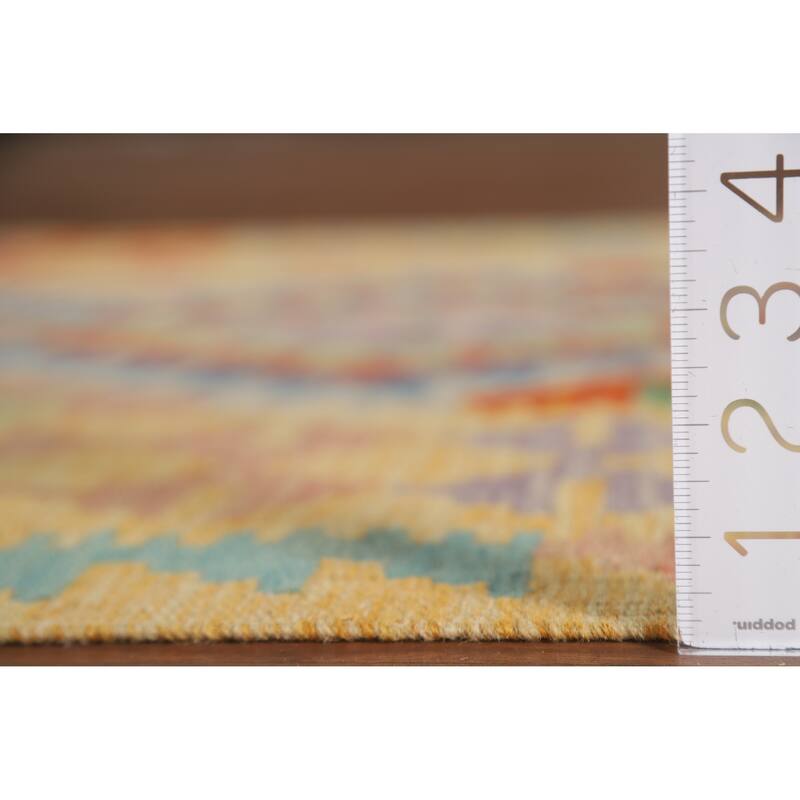 Reversible Kilim Accent Rug Oriental Hand-Woven Wool Carpet - 3'4"x 5'1"
