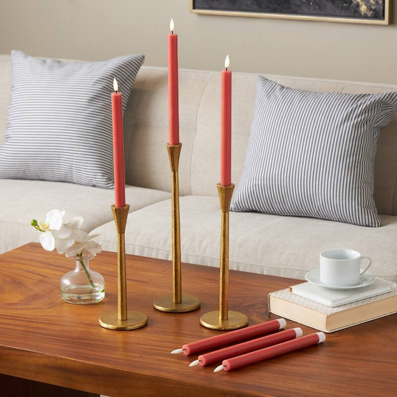 Wax Flameless Candle with Remote Control - Set of 6 Red, Black, White, Yellow, Blue or Pink - Roche River Decor