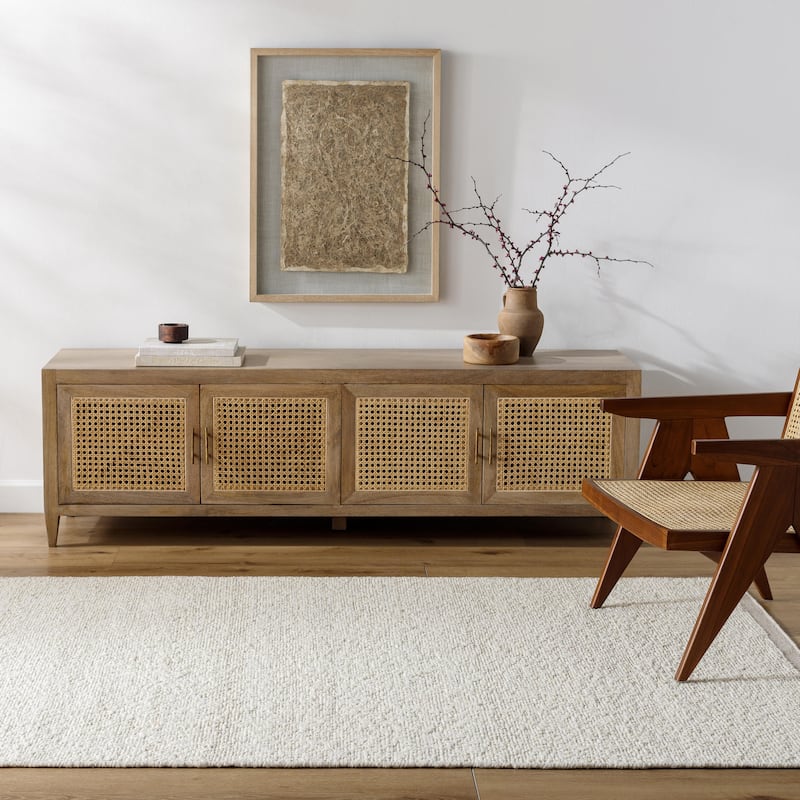 Saige Casual Solid Area Rug - 5' x 7' 6" - Off-White