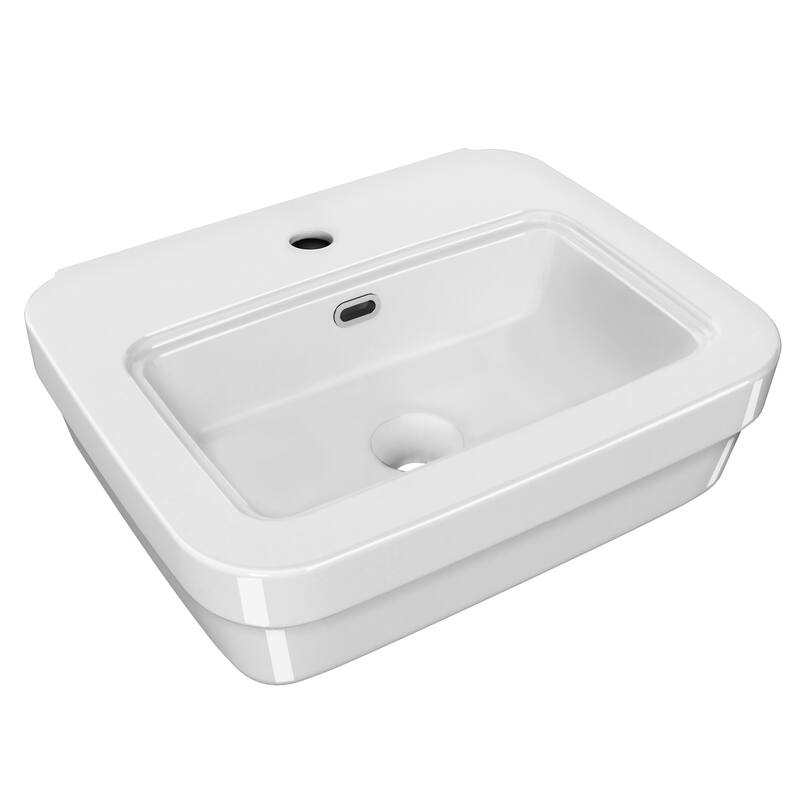 Whitehaus B-EVO15 20-7/8" Rectangular Vitreous China Wall Mounted - White