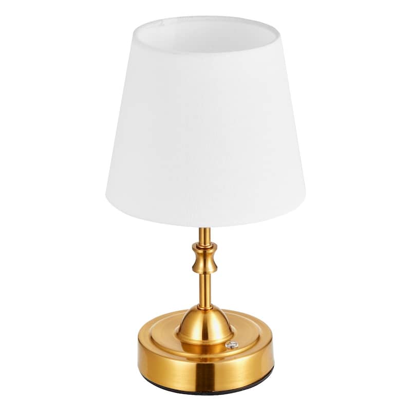 Cordless Rechargeable Table Lamp with Adjustable Brightness & Fabric Shade - 5.9 x 5.9 x 10 inch