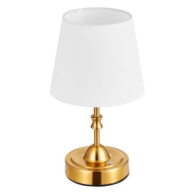 Cordless Rechargeable Table Lamp with Adjustable Brightness & Fabric Shade - 5.9 x 5.9 x 10 inch
