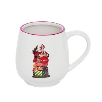 Transpac Dolomite 5 in. White Christmas Santa with Presents Mug