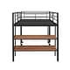 preview thumbnail 4 of 28, Multiple Functions Design Loft Bed with Guardrail, Shelves and Portable Desk, Twin Size
