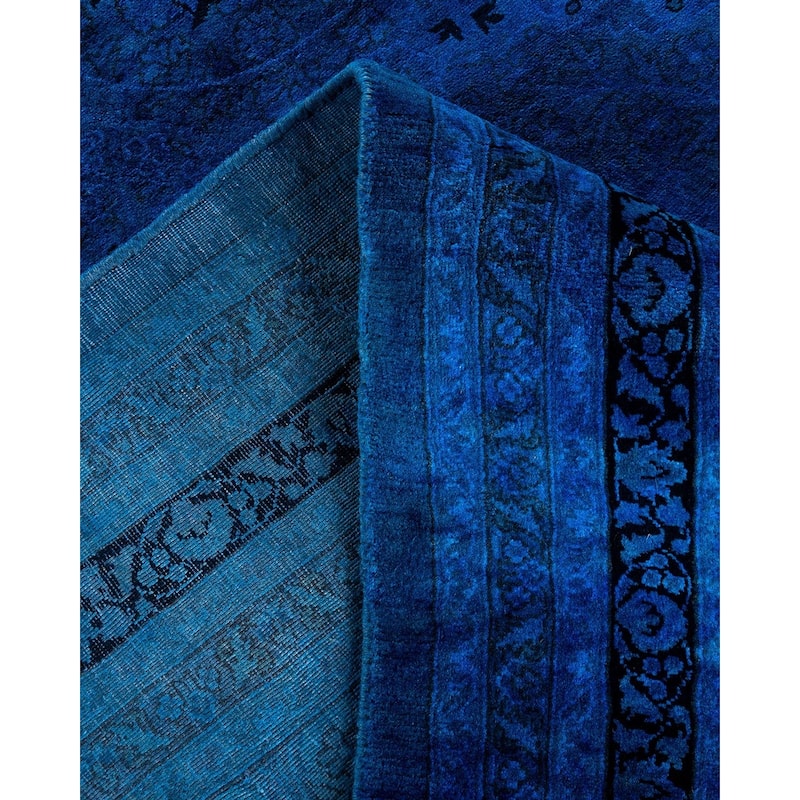 Overdyed, One-of-a-Kind Hand-Knotted Area Rug - Purple - 12' 3" x 17' 4"