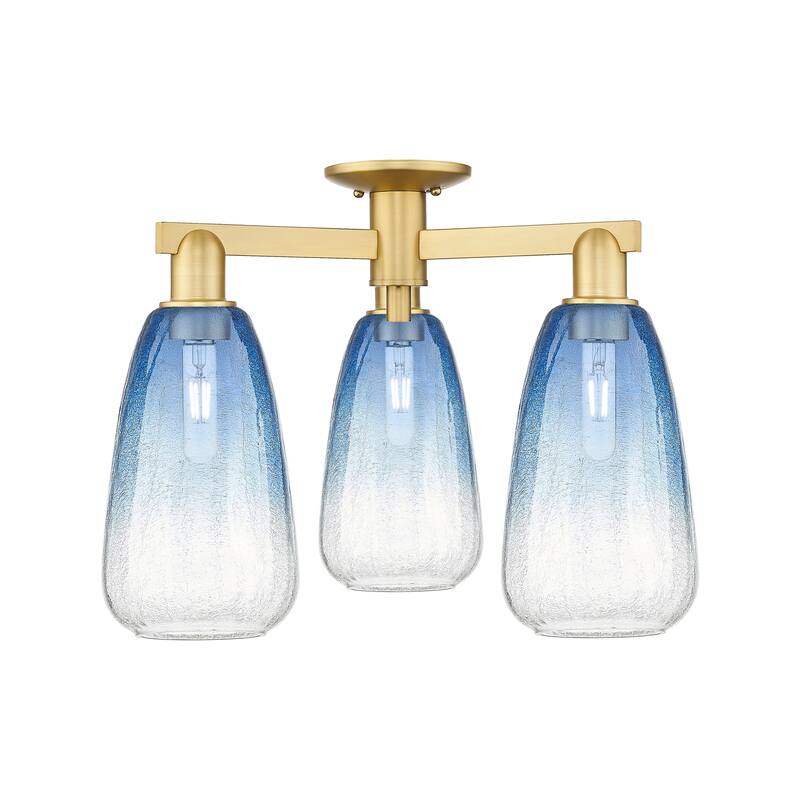 Innovations Lighting Downtown Urban - Brookhaven Almond - 3 Light 24" Semi-Flush Mount