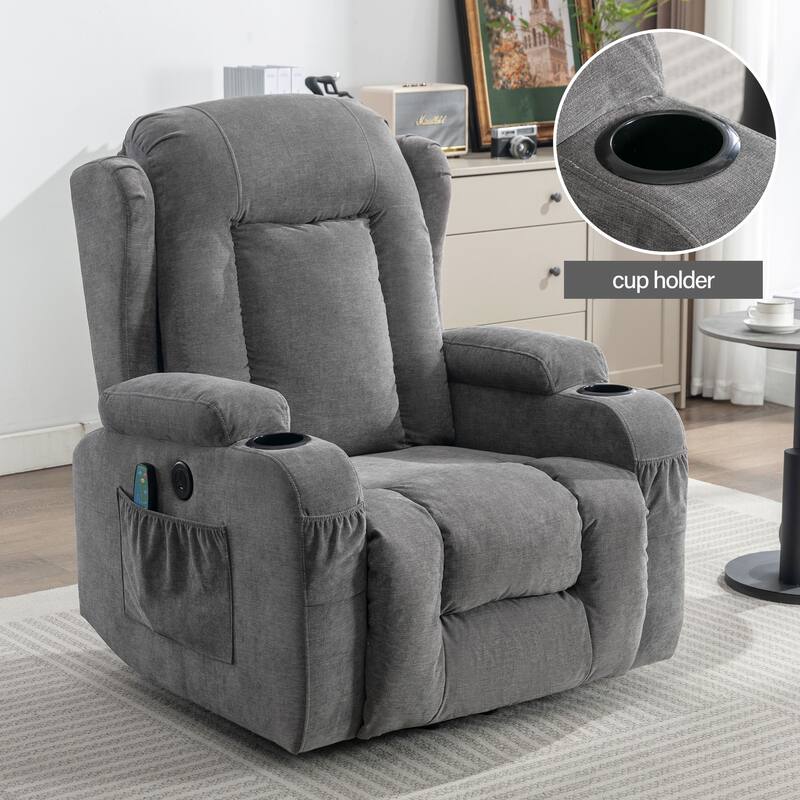 Power Lift Recliner Chair Recliners for Elderly with Heat for Living Room with Infinite Position and Side Pocket,USB Charge Port