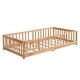 preview thumbnail 12 of 19, Twin Size Floor Bed with Door,Solid Wood Platform Bed Frame with Fence