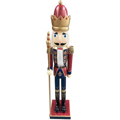 60 inch Bejeweled King Nutcracker - red