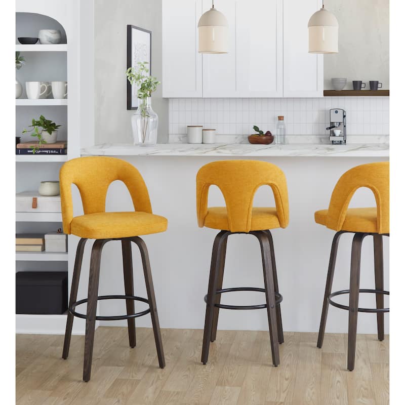 Ava Upholstered 30" Fixed-Height Counter Stool - Set of 2