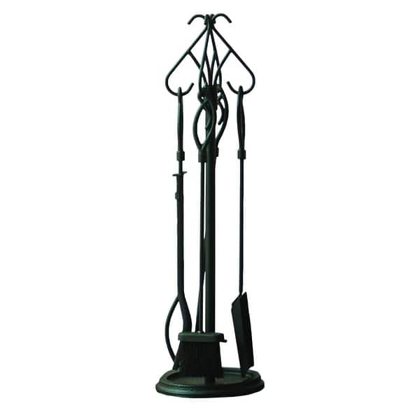 Shop Pleasant Hearth 666 Gothic 5 Piece Fireplace Tool Set Black Overstock 23101945