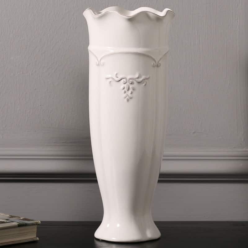 White Ceramic Vase Flower Vase for Centerpieces, Modern Decor Vases