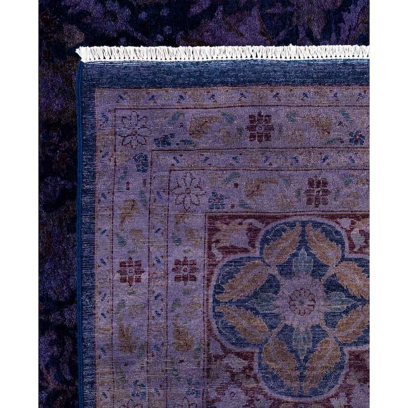 Overdyed One-of-a-Kind Hand-Knotted Area Rug - Purple - 9' 1" x 12' 5"