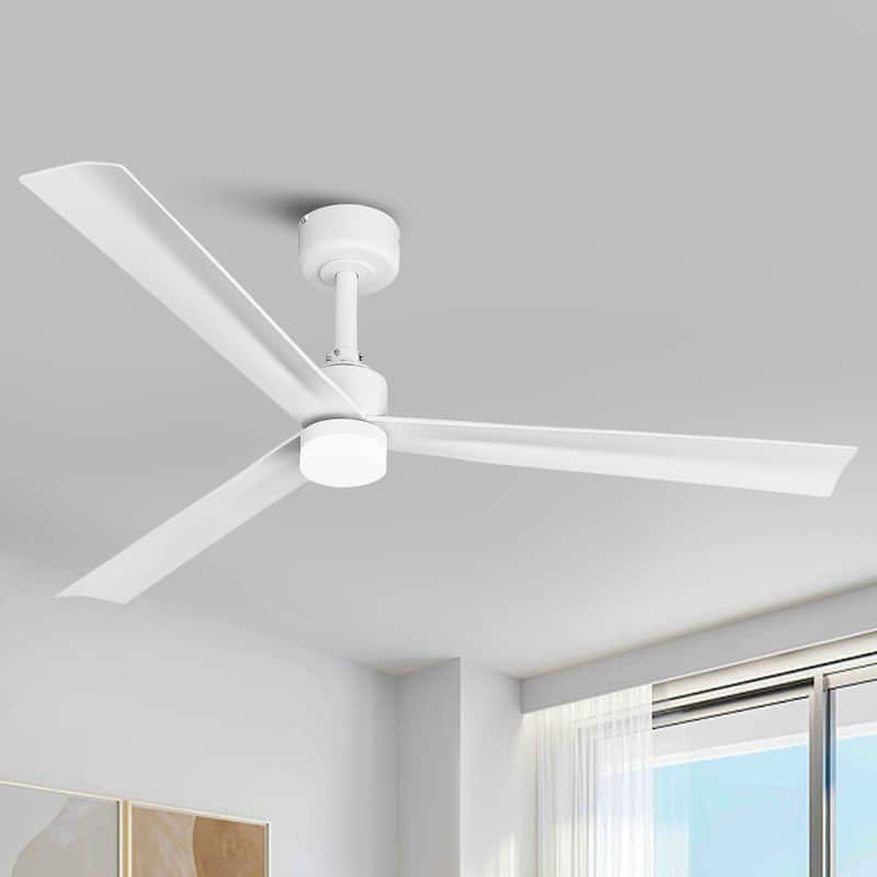50" Modern White Integrated 3 CCT LED Ceiling Fan with Light and Remote