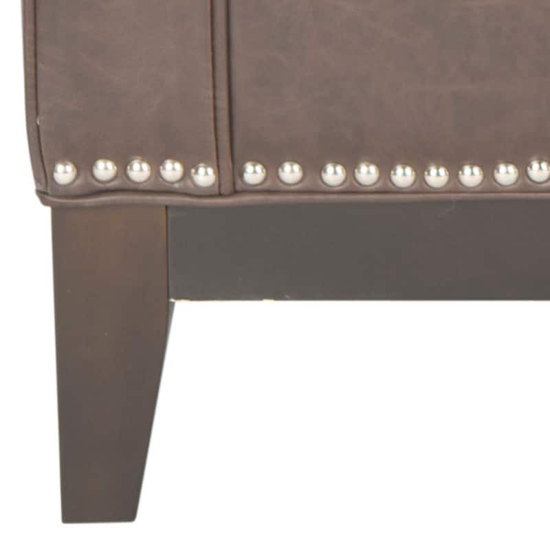 SAFAVIEH Dochia Antique Brown Club Chair - 28" W x 33.9" D x 35" H - 28Wx34Dx35H